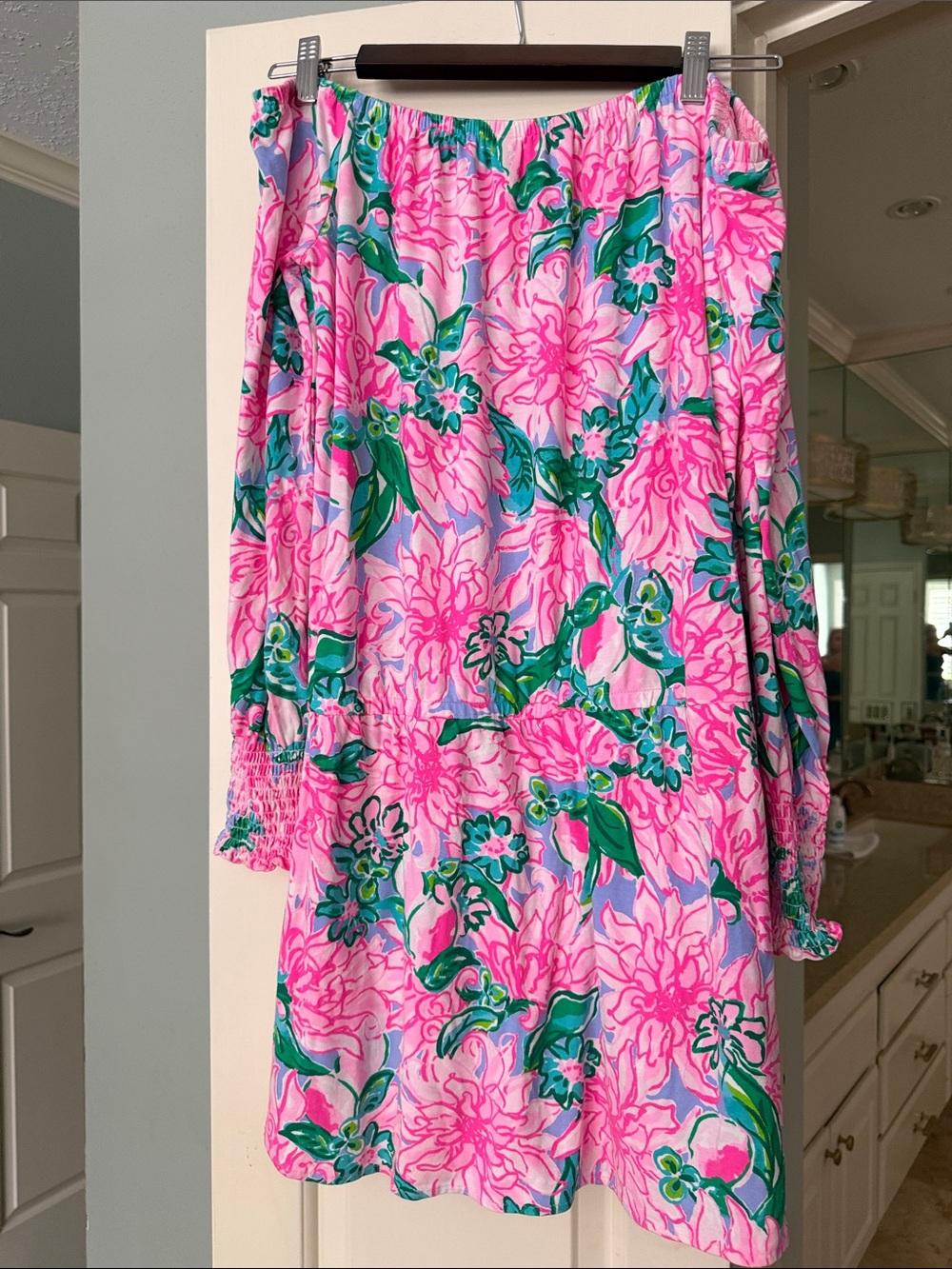 Lilly Pulitzer Romper. Elasticized waist, long sleeved, strapless. - Picture 2 of 4
